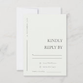 MOINDRE MARIAGE DE TYPOGRAPHIE BLANCHE NOIRE RSVP (Devant)