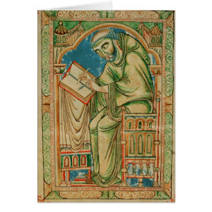 Moine Eadwine au travail sur le manuscrit,