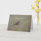 Moineau dans la carte de voeux de l'herbe 2 (Fleur jaune)