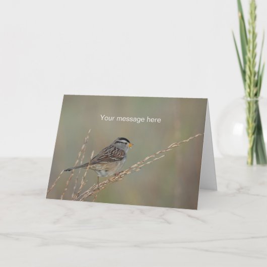 Moineau dans la carte de voeux de l'herbe 2 (Devant)