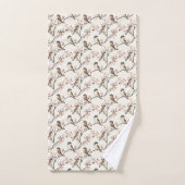 Moineaux Charmants et Fleurs (Serviette à main)