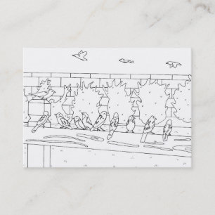 Moineaux se reposant sur des cartes de visite de