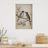 Moineaux sur impression d'arbre, Moineau Rustique (Cuisine)