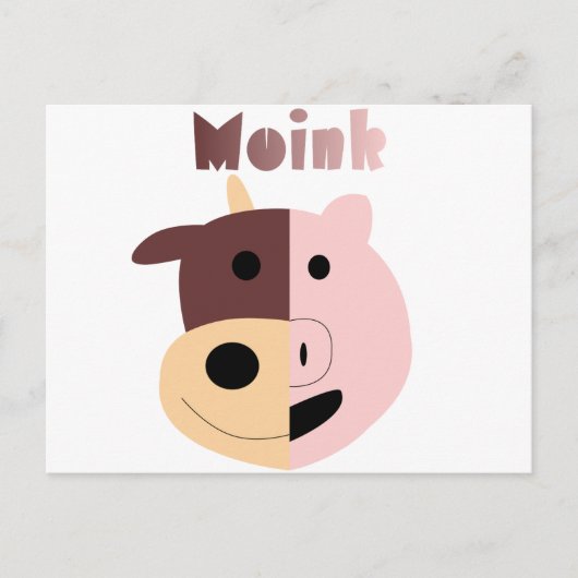 Moink : Carte postale de vache caricaturale et de (Devant)