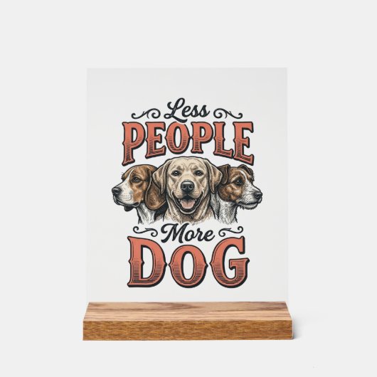 Moins de personnes plus de chien conception vintag (Recto)