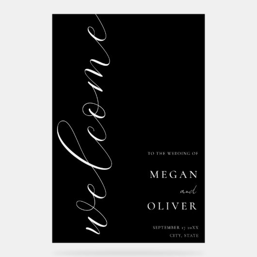 Moins élégante Calligraphie Script Mariage Bienven (Recto)