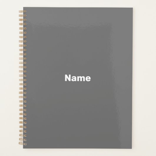 Moins gris nom personnalisé texte année monogramme (Devant)