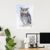 Moins il parle d'aquarelle Poster (Bureau à domicile)