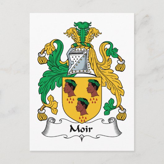 Moir Family Crest Briefkaart (Voorkant)