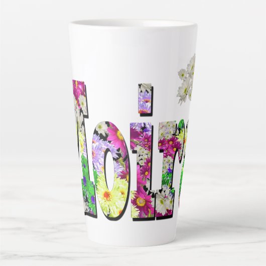 Moira, meisjes met Daisies. Latte Mok (Voorkant)