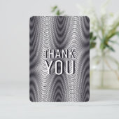 Moiré Black en White Psychedelic Stripes - Trippy Bedankkaart (Staand voorkant)