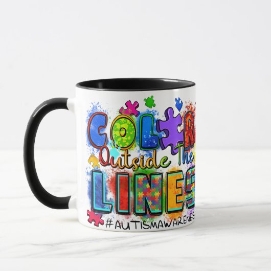 Mois d'acceptation de l'autisme personnalisé Mug e (Gauche)