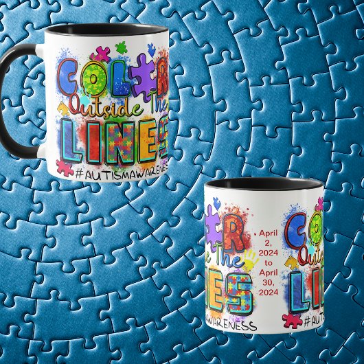 Mois d'acceptation de l'autisme personnalisé Mug e