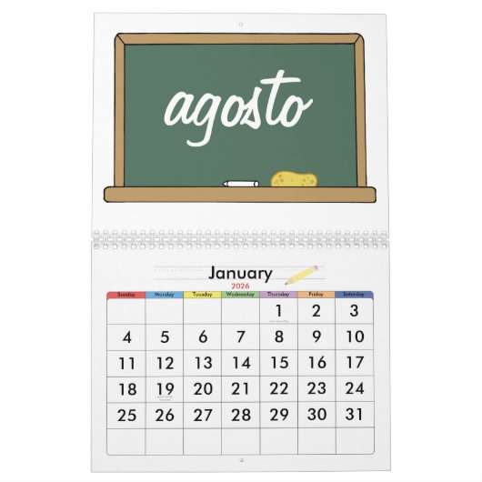 Mois dans le calendrier espagnol (Jan 2026)