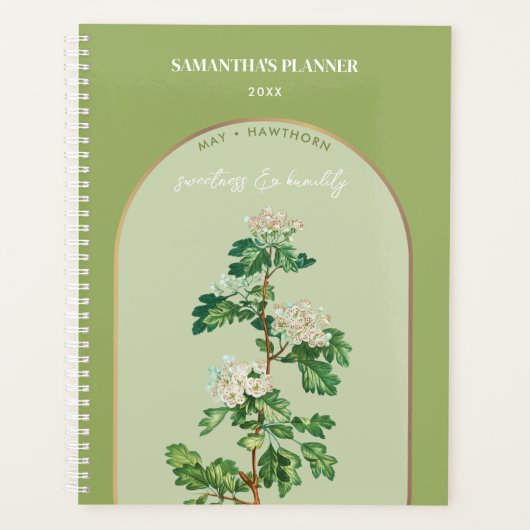 Mois de fleurs de naissance personnalisées Mai Haw (Devant)