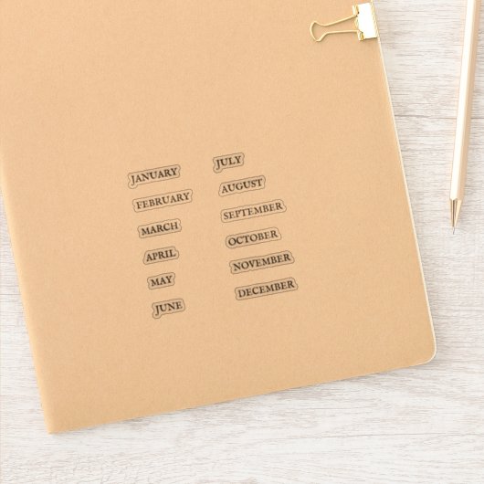 Mois de l'année Sticker Set Classic (Carnet)