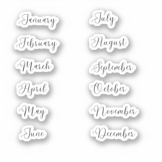 Mois de l'année Sticker Set Curvy (Devant)