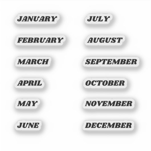 Mois de l'année Sticker Set Rétro (Devant)