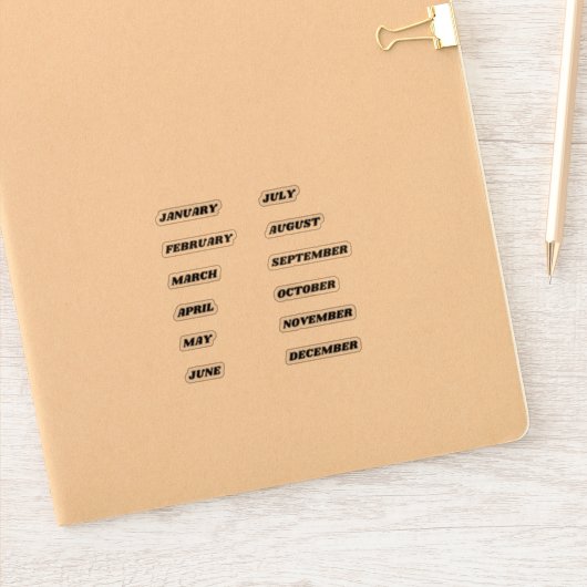 Mois de l'année Sticker Set Rétro (Carnet)