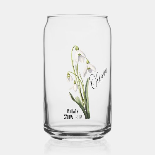 Mois des fleurs de naissance Janvier Snowdrop Nom (Recto)