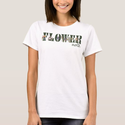 Mois des fleurs en T-shirt (Devant)