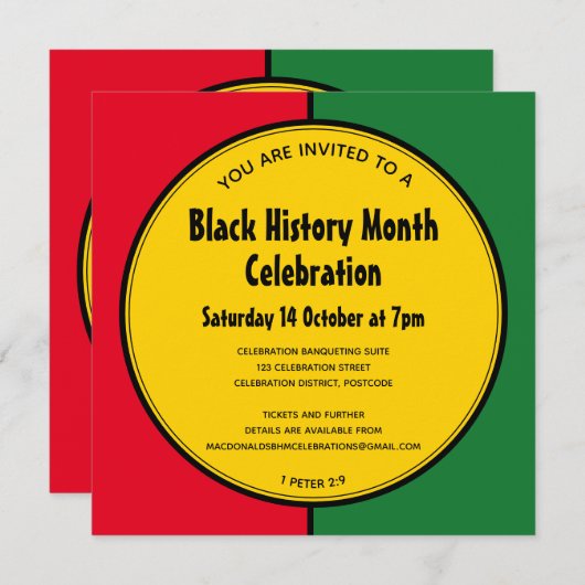 MOIS D'HISTOIRE NOIRE Invitation d'événement perso (Devant / Derrière)