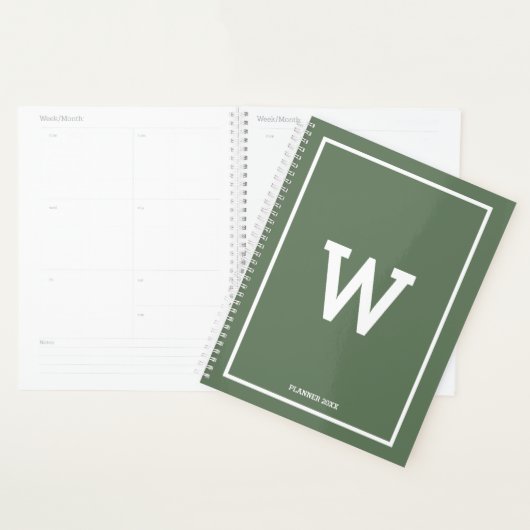 Mois initial vert simple (Devant avec enveloppe)