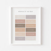 Mois neutres de l'année affiche éducative