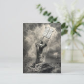 Moïse reçoit la carte postale de la loi (Debout devant)