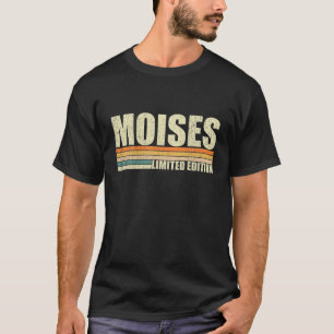 Moises Cadeau Naam Persoonlijk Grappig Retro Vinta T-shirt