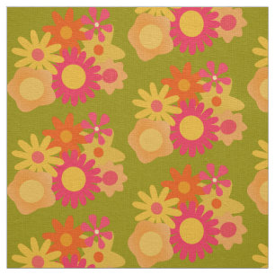 moisissure florale tissu vert rose vintage