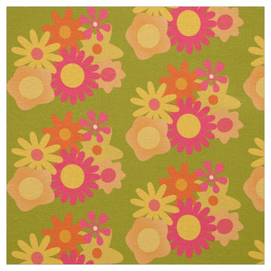 moisissure florale tissu vert rose vintage (Échantillon)
