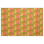moisissure florale tissu vert rose vintage (Fat Quarter)