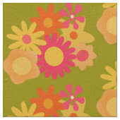 moisissure florale tissu vert rose vintage (Détail)