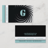 Moitié monogramme noir bleu cartes de visite (Devant / Derrière)