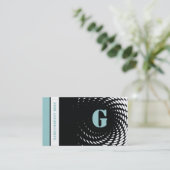 Moitié monogramme noir bleu cartes de visite (Debout devant)