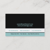 Moitié monogramme noir bleu cartes de visite (Dos)