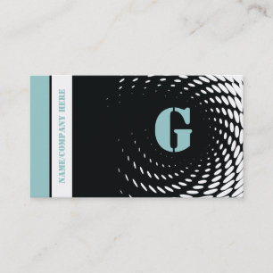 Moitié monogramme noir bleu cartes de visite
