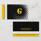 Moitié monogramme noir jaune cartes de visite (Devant / Derrière)