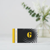 Moitié monogramme noir jaune cartes de visite (Debout devant)