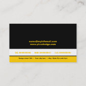 Moitié monogramme noir jaune cartes de visite (Dos)