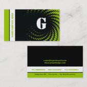 Moitié monogramme noir vert cartes de visite (Devant / Derrière)