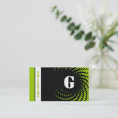 Moitié monogramme noir vert cartes de visite (Debout devant)