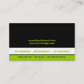 Moitié monogramme noir vert cartes de visite (Dos)