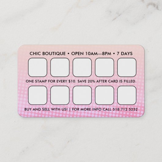 Moitié rose QR Code Carte de visite de récompense (Dos)