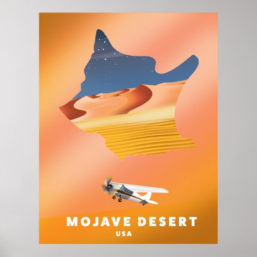 Mojave-woestijn VS kaart Poster (Voorkant)