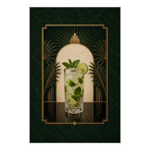 Mojito Art Deco Poster   Bar Kunst Perfect Poster