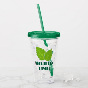 Mojito Cocktail Acryl Drinkglas met munt Drinkbeker