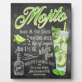 Mojito Cocktail Chalkboard Recipe Fotoplaat
