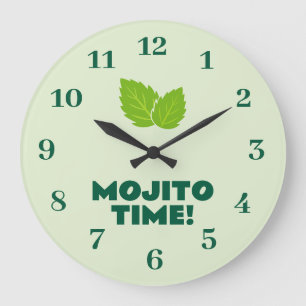 Mojito cocktail liefhebber wandklok met aangepaste grote klok